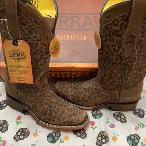 Corral Sand Leopard Print Boots
